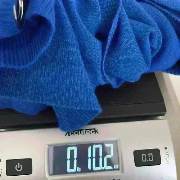 Lane Bryant Sz 18/20 2XL Women Cardigan Sweater Blue Silver Toggles Scoop Neck - Picture 5 of 5